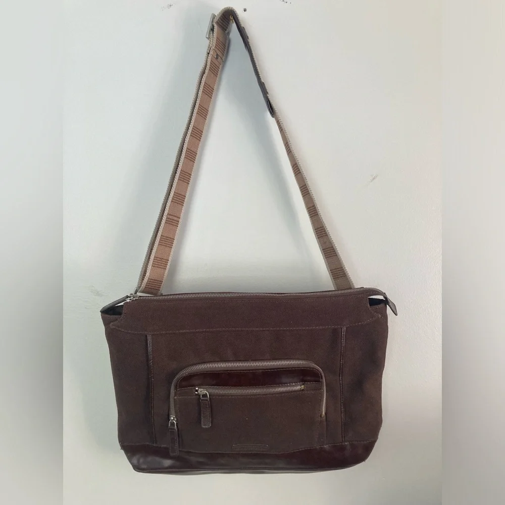 Leather Trim Laptop Bag by Hidesign